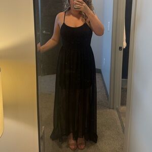 Alice + Olivia Black Sheer Maxi Dress
